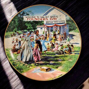 Vintage Little House On The Prairie Founder's Day Collection Picnic Plate 24kt